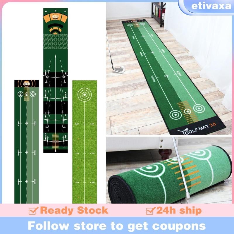 [Etivaxa] Golf Putting Mat เสื่อฝึกซ้อมกอล์ฟสําหรับอุปกรณ์กอล์ฟสํานักงานสําหรับผู้ชาย Home