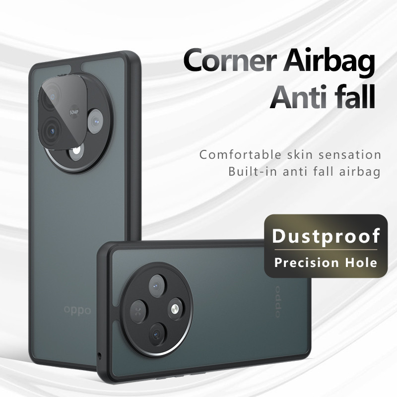 สําหรับ OPPO F27 Pro Plus, F27 Pro, A3 Pro กรณี ELVEV กันกระแทก Frosted ผิวรู้สึก Matte PC + TPU ป้อ