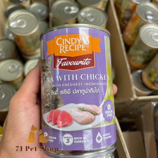 Cindy Recipe อาหารเปียกสำหรับแมว แบบกระป๋อง ขนาดบรรจุกระป๋องละ 400g.มี 13 ตัวเลือกอร่อย