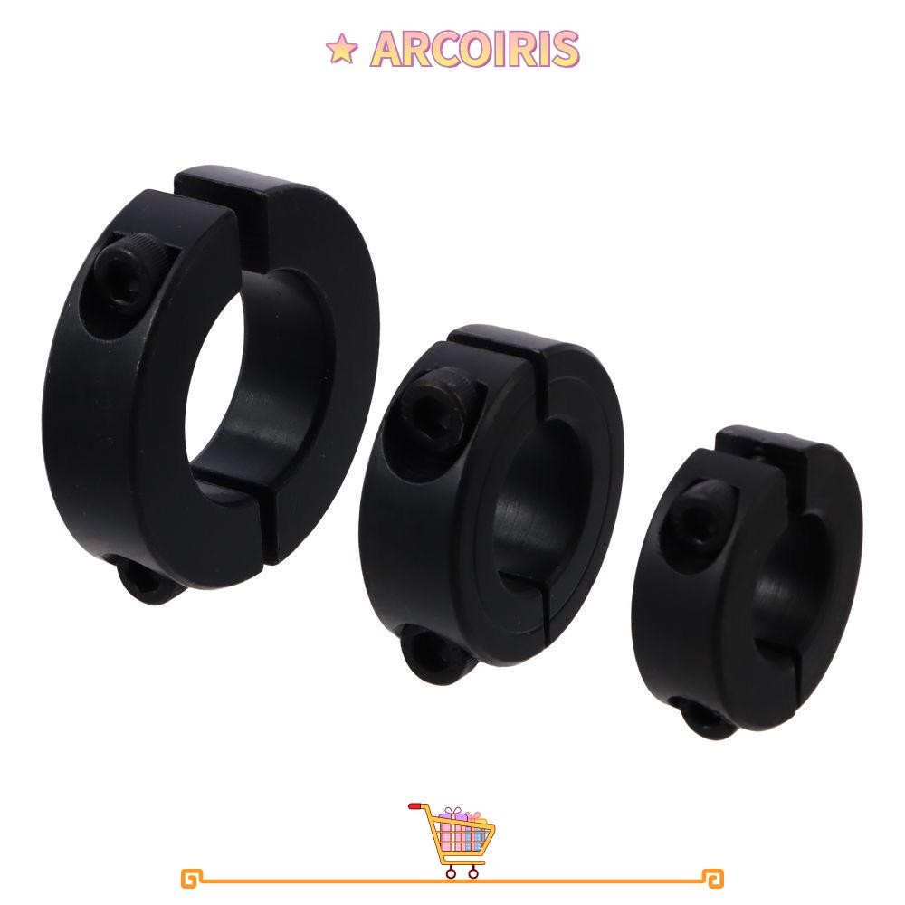 ปลอกคอเพลา ARCOIRIS, เส้นผ่านศูนย์กลางภายในสีดํา 6-55 มม. Double Split Clamping Collar, แยกเหล็กคาร์บอน Hole Retaining Clamp อุตสาหกรรมอัตโนมัติ