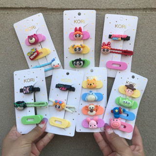 O1222 กิ๊บติดผม ลายการ์ตูน สีสันสดใส แบบแผง และตัวเดี่ยว