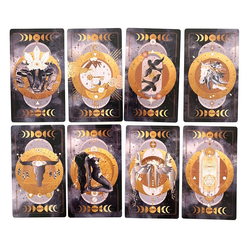 12 * 7 ซม. Lucien Tarot การ์ดเกมภาษาอังกฤษ Lucien Tarot Midnight
