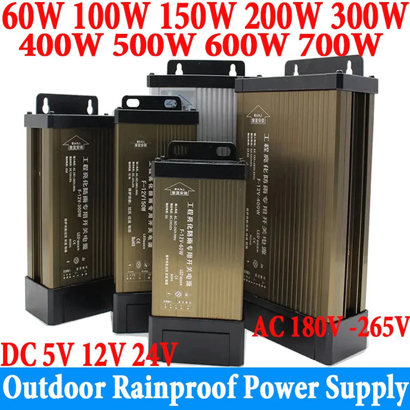 5 12 24 โวลต์ DC แหล่งจ่ายไฟ AC 220V ถึง DC 12V 24V แหล่งจ่ายไฟ 100W 200W 250W 300W 400W 500W 600W ก