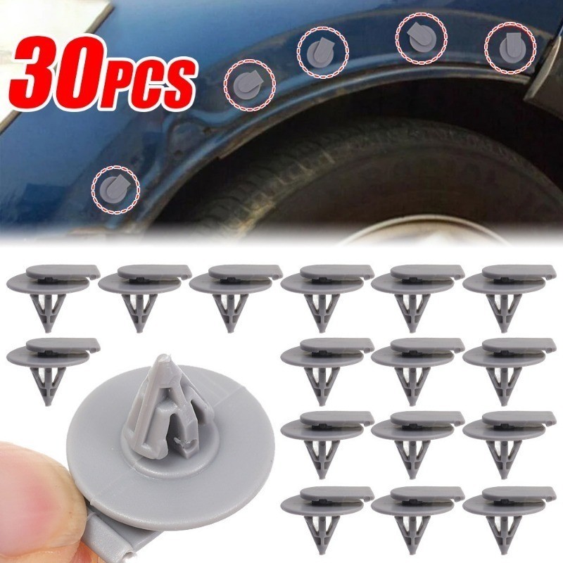10/20/30pcs Auto Wheel Arch Trim คลิป-รถยนต์ชิ้นส่วนภายนอก-สําหรับ BMW Mini Cooper R50 R52 R53 R56 F56 - รถกันชน Retainer Fender คลิป-สีเทา Rivets Fasteners