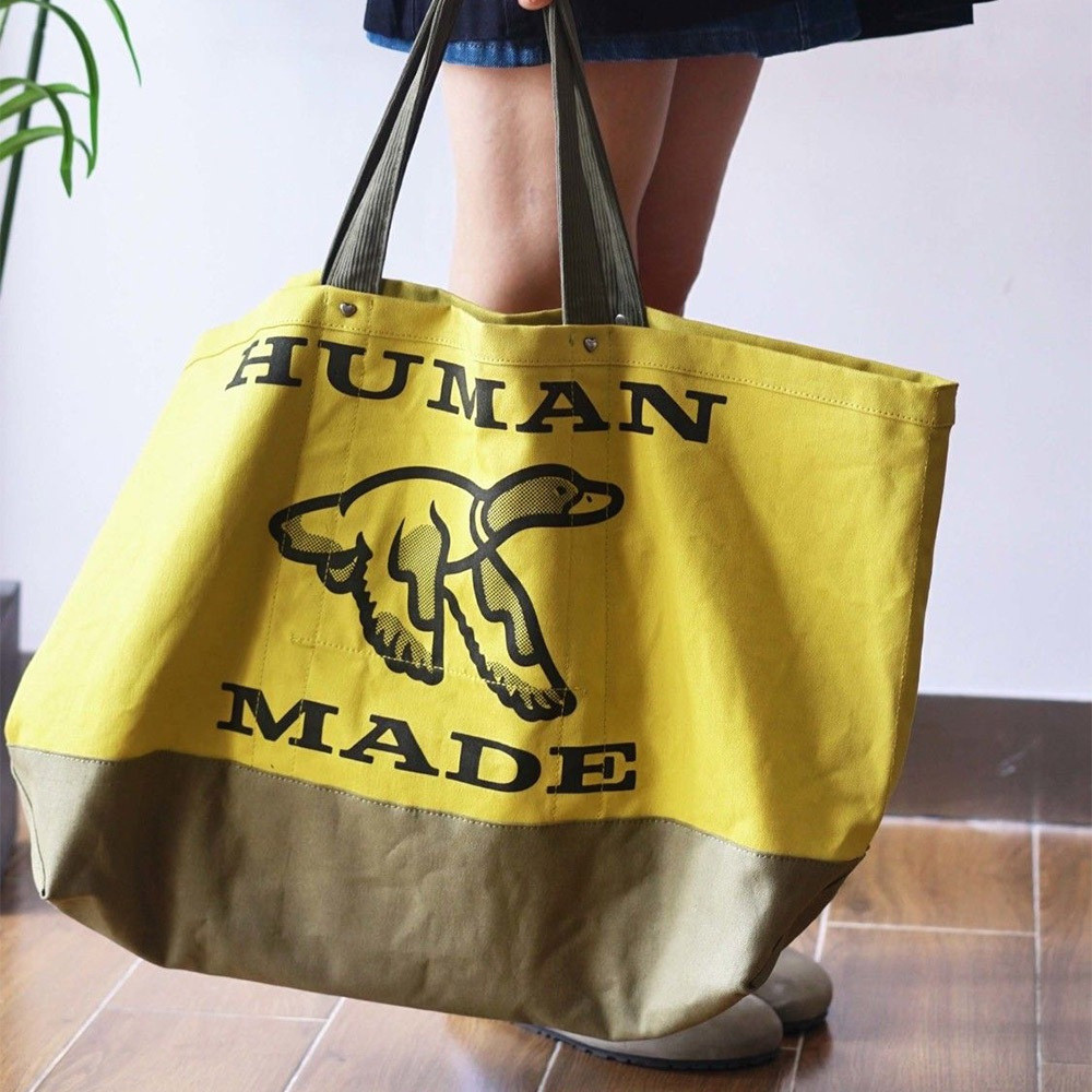 HUMAN MADE HUNTING TOTE BAG ขนาดใหญ่สีเหลือง