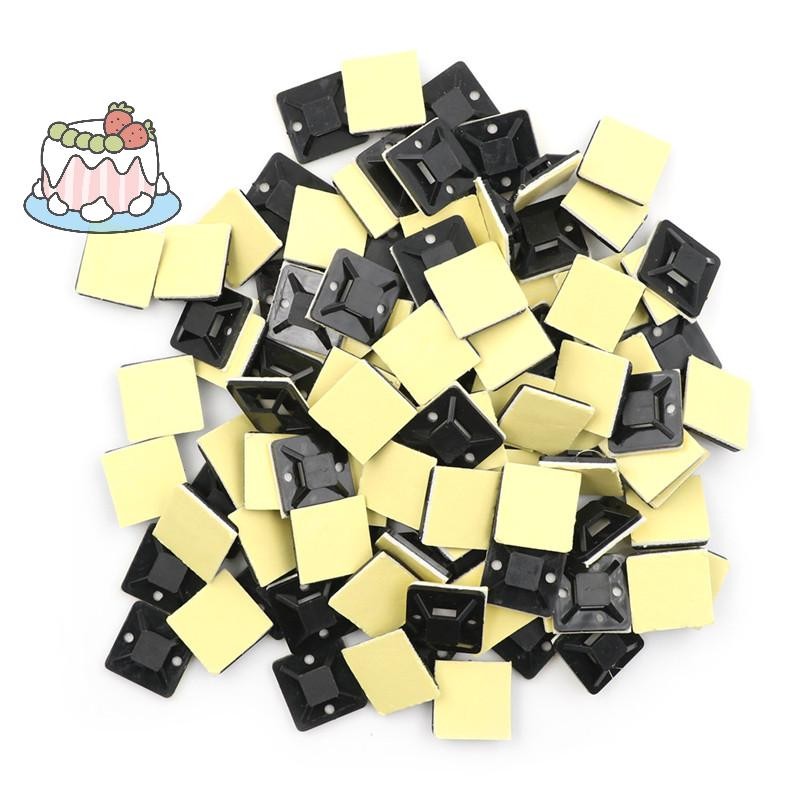 [Sep] 100 ชิ้น Self Adhesive Cable Tie Mount Base Holder 20 x 20 x 6 มม.