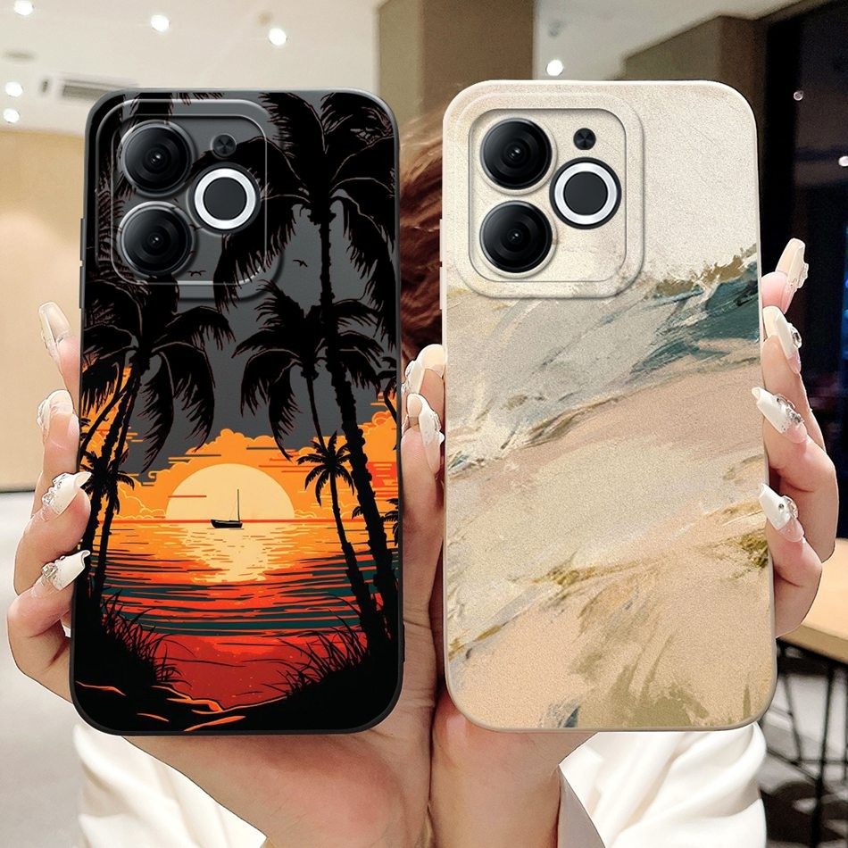 สําหรับ Itel A80 A671L A671LC เลนส์ป้องกันกรณี Itel A80 ใหม่แฟชั่น Sunset Soft Silicon เคสโทรศัพท์