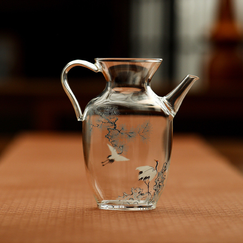 Qingsonghao Songhe หม้อเพลงขนาดเล็กหนาแก้ว Borosilicate สูงกาน้ําชากรองในครัวเรือนทนความร้อน Anti-Scalding เครื่องชงชา [A204-06]