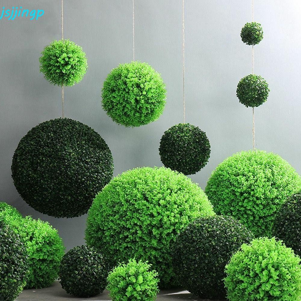 Jsjjingp Grass Ball 1 ชิ้นงานแต่งงานสมจริงตกแต่งบ้านกลางแจ้งตกแต่งประดิษฐ์สวนพืชสีเขียว