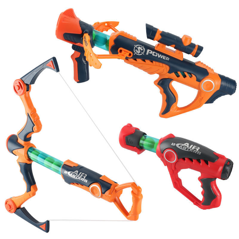 Children's Soft Egg Snatching Soft Bullet Gun Toy Air Power Gun Manual Continuous Shooting Parent-Ch