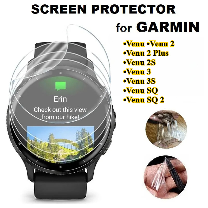 HD Hydrogel ฟิล์มสําหรับ Garmin Venu 3 3s 2 Plus 2s SQ 2 ฟิล์มป้องกัน Soft TPU Anti-scratch ป้องกันห