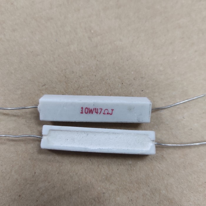 AS01 Resistor 10watt 47ohm สีขาวเดิม