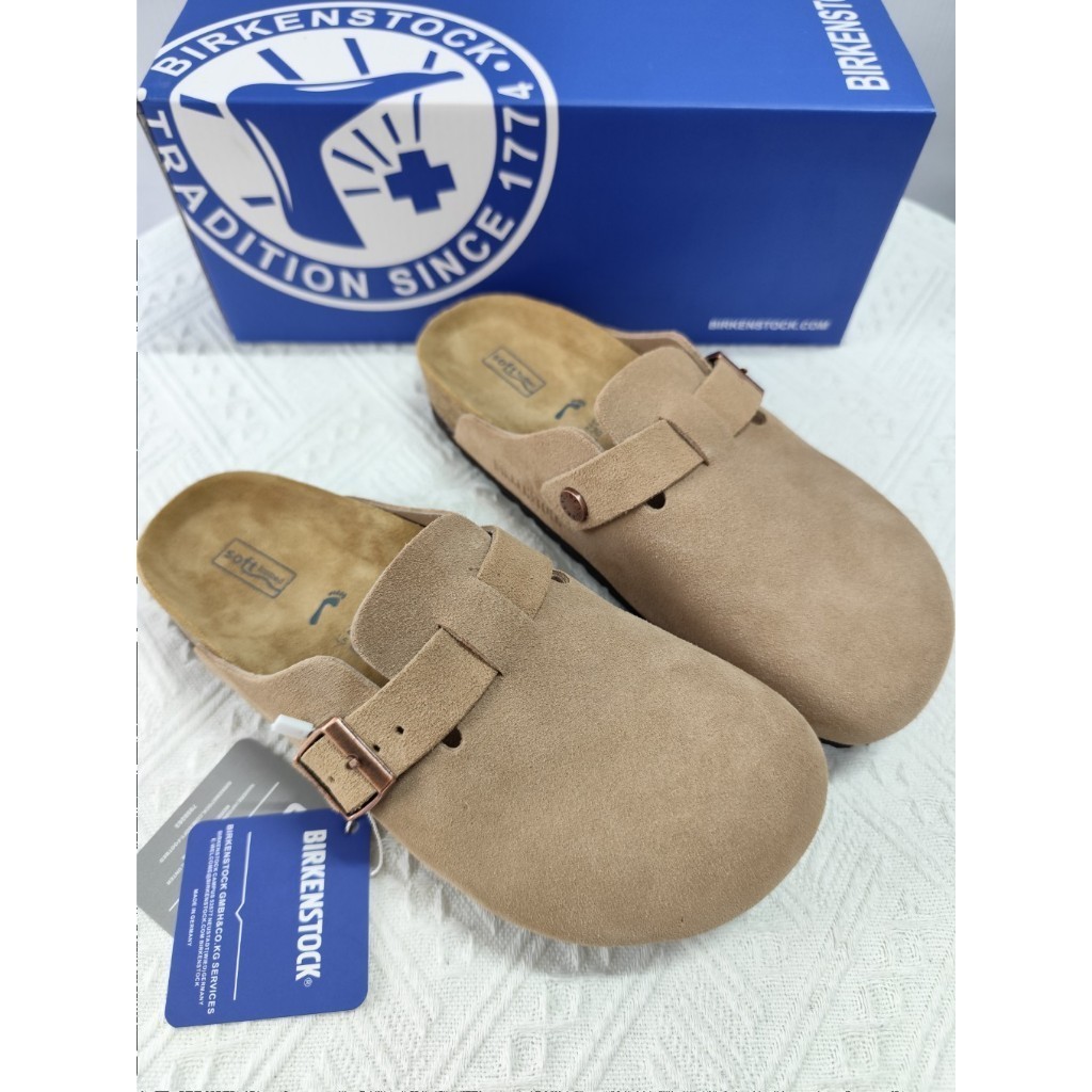 ❤️พร้อมส่ง & พรี❤️BIRKENSTOCK Men/Women Classic Cork ข้าวขาว Anti-Fur Slipper Sandals