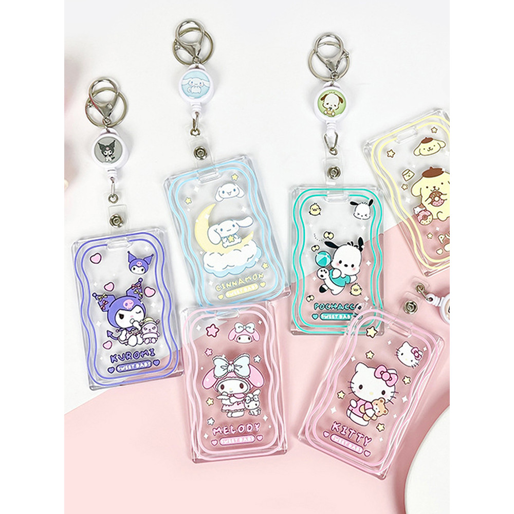 Qizhan365-2025: 1 PC น่ารักเด็กที่น่าสนใจ Prefer การ์ตูนโปร่งใสผู้ถือบัตร