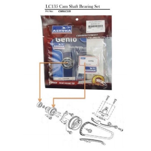 ASHUKA LC135 V1-V8 / Y15 V1 -V2 / Y16 / R15 V3&V4 / NMAX155 / NVX155 / MT15 CAMSHAFT BEARING CAM BEA