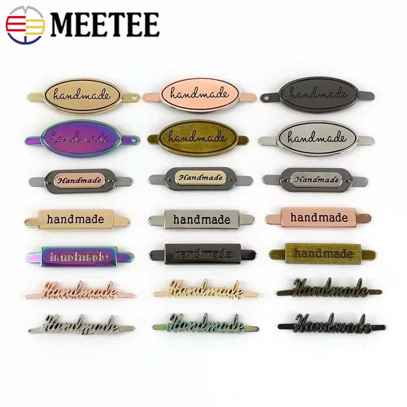 ป้ายกระเป๋าทำมือ โลหะขนาด 35/40 มิลลิเมตร สำหรับตกแต่งกระเป๋าและเข็มขัด วัสดุเย็บกระเป๋า DIY