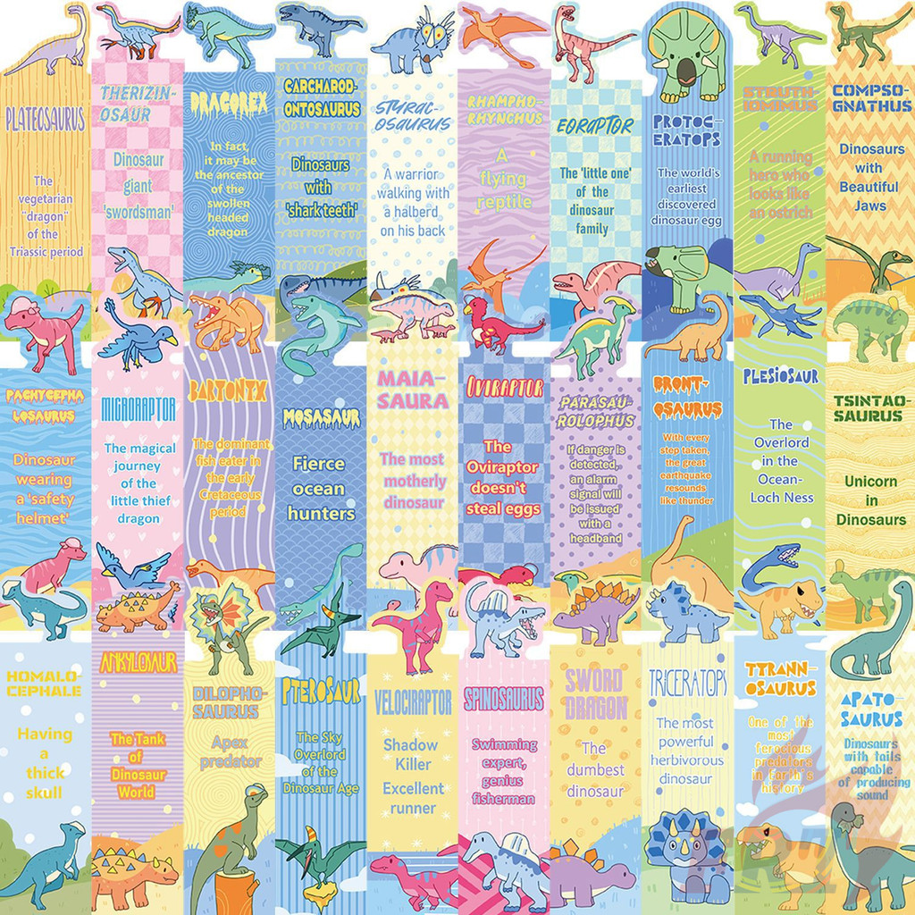 30ชิ้น/เซ็ต※การ์ตูนไดโนเสาร์ที่คั่นหนังสือแนะนําตลก※แฟชั่นหนังสือเครื่องหมายหน้าเครื่องเขียนโรงเรียนอุปกรณ์สํานักงาน