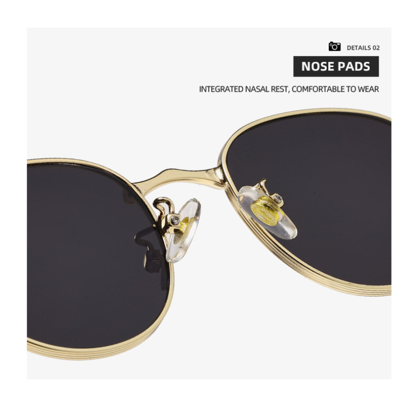 โลโช 2025 โลหะใหม่รอบแฟชั่นขั้นสูงแต่งหน้าดาวตกแต่งแว่นกันแดด, การออกแบบที่ไม่ซ้ํากัน, เสน่ห์ไม่มีที่สิ้นสุด, ด้านหน้าแนวโน้ม, แสงแดดฤด - รูปที่ 7