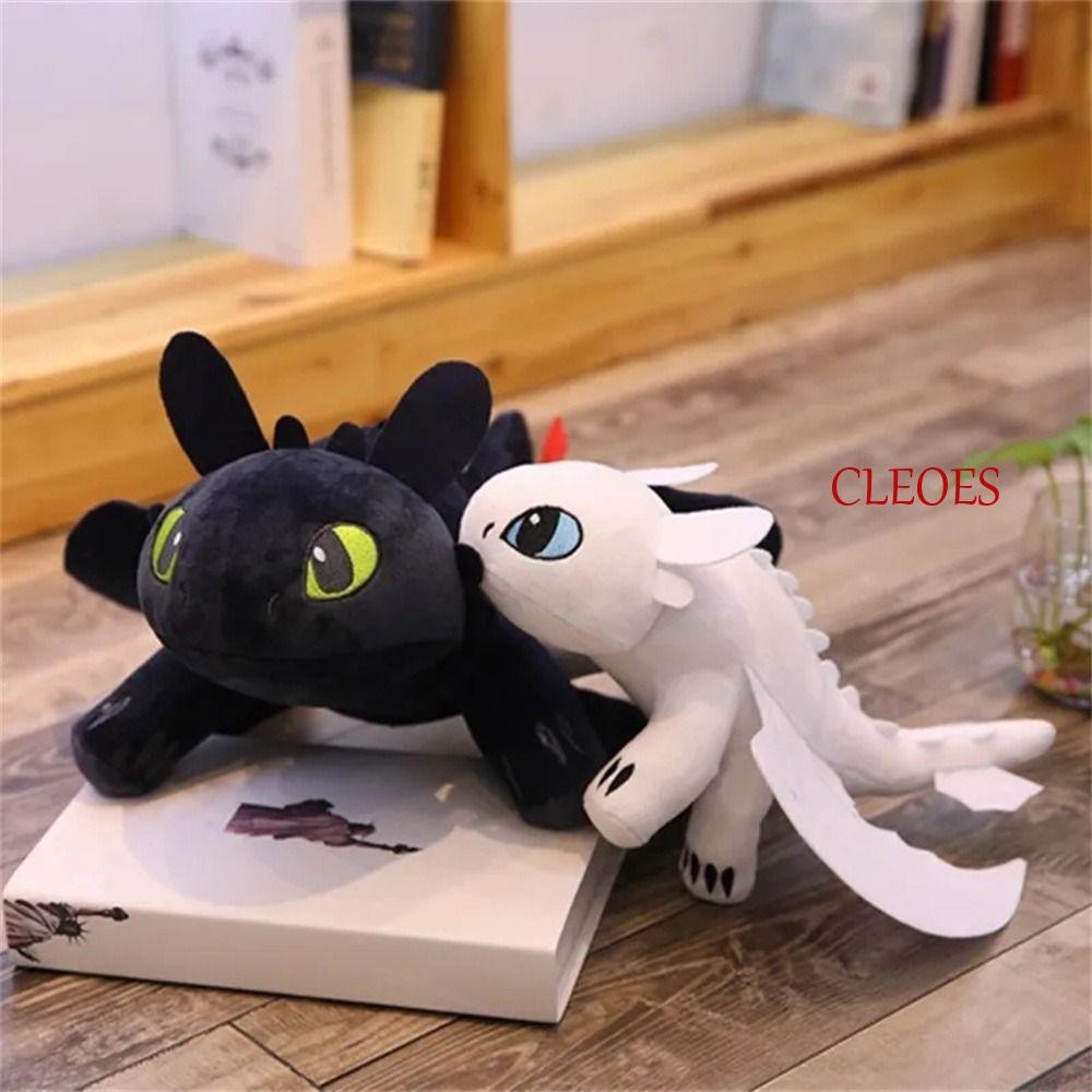 คลีโอ ตุ๊กตาตุ๊กตามังกรเขี้ยวกุด, วิธีฝึกมังกรของคุณ 3 20/27/35 ซม. วิธีฝึกตุ๊กตามังกรของคุณ, สีดําสีขาวการ์ตูนสัตว์อะนิเมะรูปตุ๊กตามังกรของเ