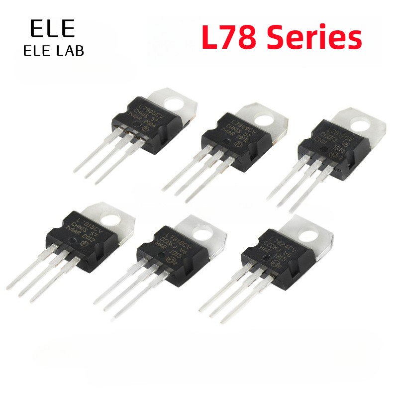 5 ชิ้น Original L7805CV L7806CV L7808CV L7809CV L7812CV L7815CV L7824CV แรงดันไฟฟ้า 5V 1.5A เอาต์พุต