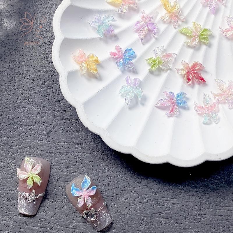 [maybeauty] 20 ชิ้นผสมเล็บเรซิ่นดอกไม้ที่มีสีสันเล็กๆเล็บ Charm Design Luminous Charms Rhinestones Diy Craft สําหรับเล็บ 3d ตกแต่ง {TH} ราคา ถูกที่สุด ดีลบีเคเค แกลเลอรีภาพที่ 2