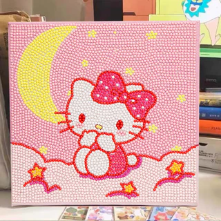 ครอสติสคริสตัล diamond painting ภาพวาดเพชร ลายซานริโอ้น่ารัก คุโรมิ DIY ของเล่นเด็ก การทำสมาธิ
