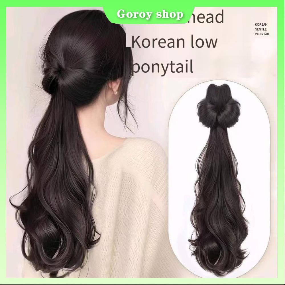 สไตล์จีน อารมณ์ธรรมชาติ หยิกคลื่นขนาดใหญ่ ถักบิดหางม้ากรงเล็บคลิปวิกผมสําหรับผู้หญิง วิกผมแบบบูรณาการ