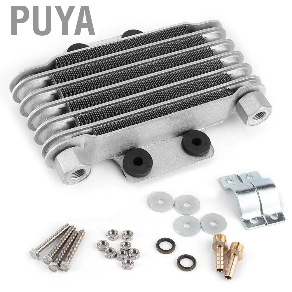 Puya 6 Row Oil Cooler Engine Silver Motorcycle Universal