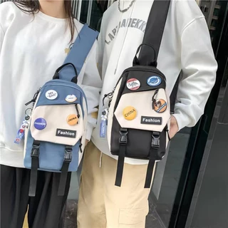 【พร้อมส่ง】Miss Bag Fashion กระเป๋าคาดเอว กระเป๋าสะพายหน้าอก สไตล์เกาหลี มีเข็มกลัด