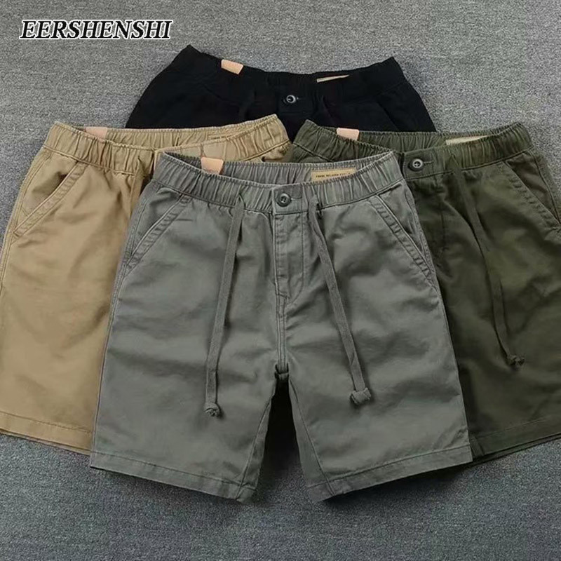 EERSHENSHI กางเกงขาสั้นลําลอง สีพื้น สไตล์เกาหลี แฟชั่นฤดูร้อน สําหรับผู้ชาย