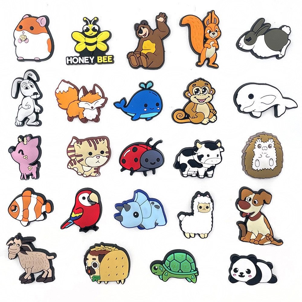 หัวเข็มขัด รูปการ์ตูนสัตว์น่ารัก ขนาดเล็ก สําหรับรองเท้า Crocs