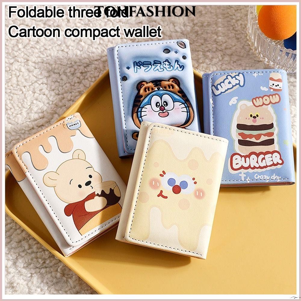 Tonfashion กระเป๋าสตางค์ หนัง PU ใบเล็ก หลายชั้น ความจุขนาดใหญ่ อเนกประสงค์ เหมาะกับของขวัญ สําหรับผู้หญิง