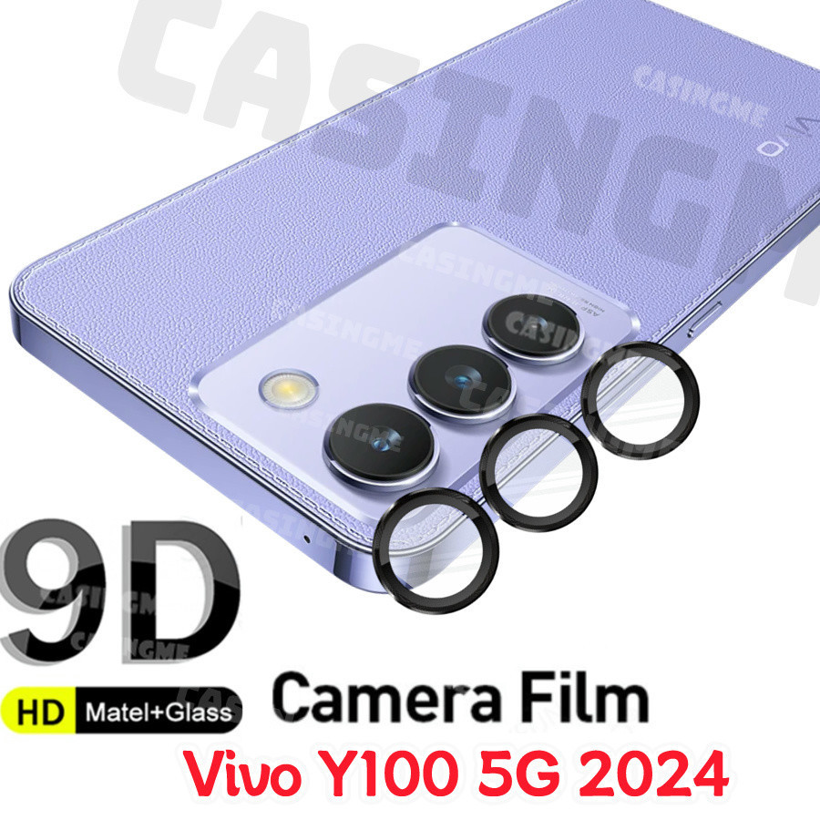 เคสกระจกนิรภัย ป้องกันเลนส์กล้อง พร้อมแหวนโลหะ สําหรับ Vivo Y100 5G 2024 Vivo Y100 Y 100 100Y VivoY100 5G 2024