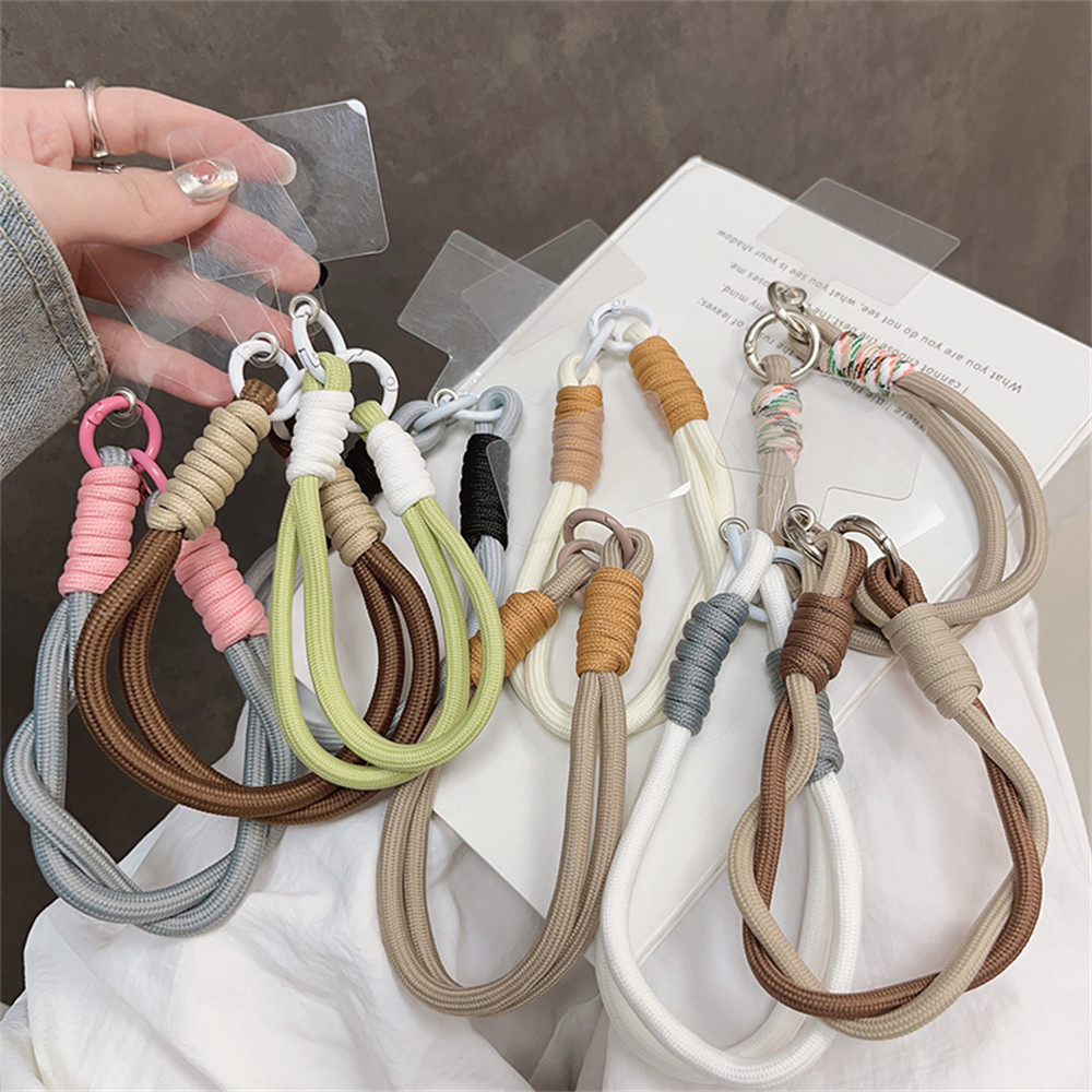 Luken Creative Braided Lanyard พวงกุญแจสําหรับเคสโทรศัพท ์ ผู ้ หญิง Anti Lost Knot เชือกสายคล ้ องกุญแจรถ Diy อุปกรณ ์ เสริมแฟชั ่ นพวงกุญแจ