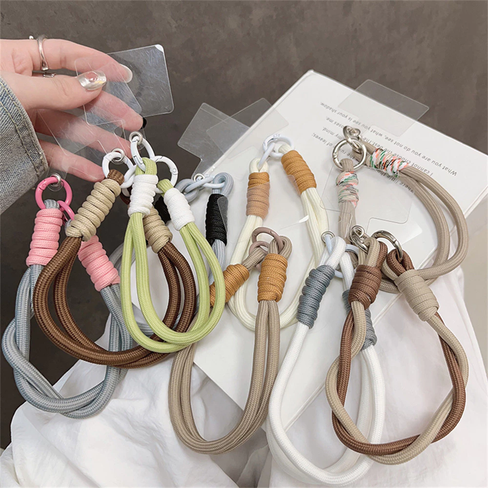 Luken Creative Braided Lanyard พวงกุญแจสําหรับเคสโทรศัพท ์ ผู ้ หญิง Anti Lost Knot เชือกสายคล ้ องกุญแจรถ Diy อุปกรณ ์ เสริมแฟชั ่ นพวงกุญแจ