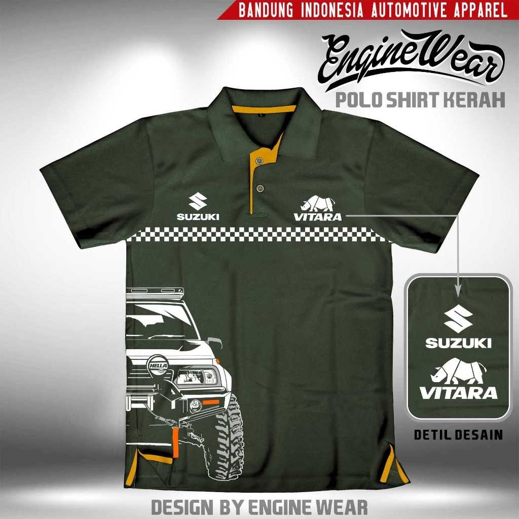 เสื้อโปโล Vitara เสื้อยืด Suzuki Vitara เสื้อยืดคอปก Escudo Sidekick Jeep Offroad ยืดยานยนต์ 4wd War