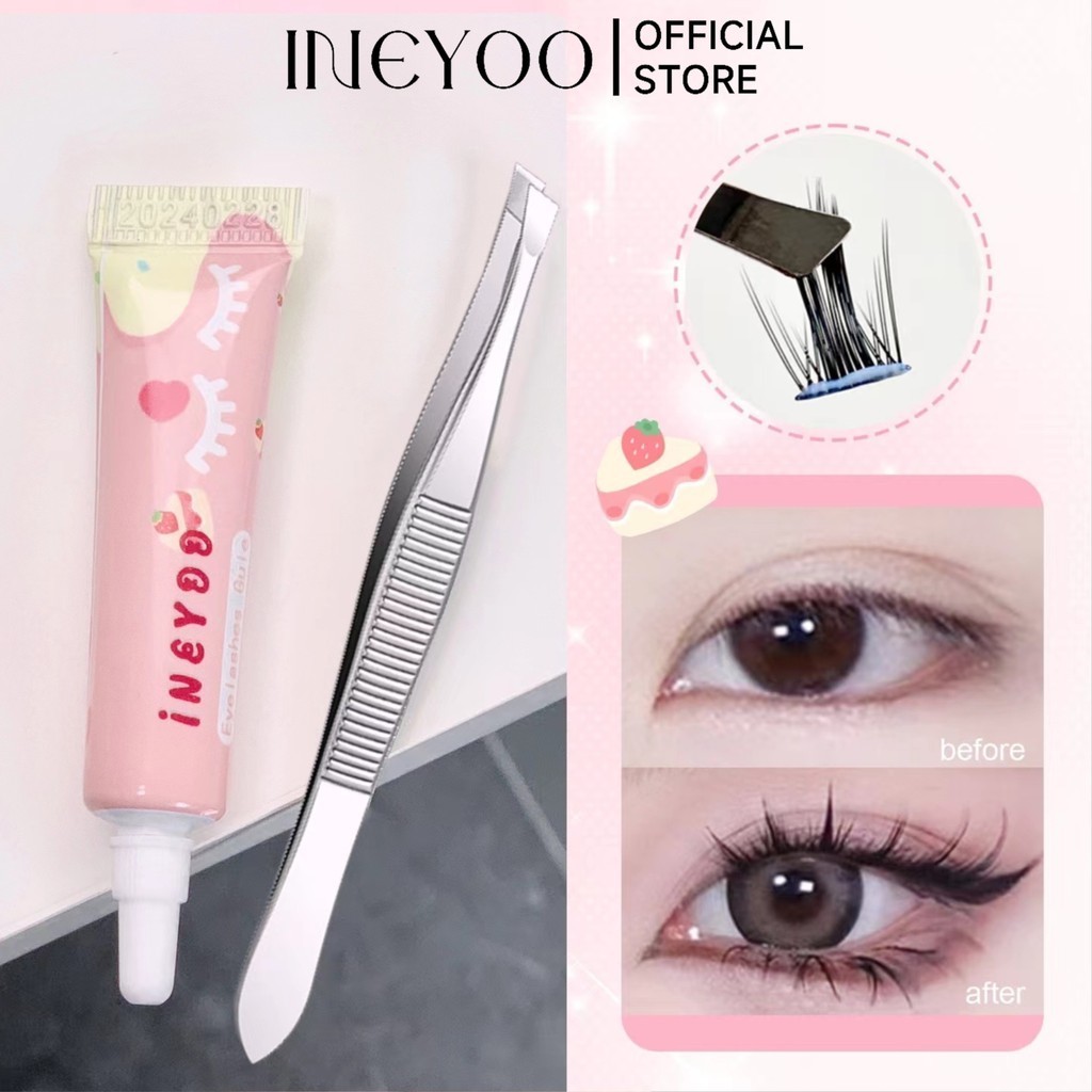 Ineyoo Professional แหนบกาวขนตาปลอมเครื ่ องมือ