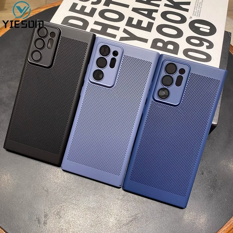 เคสโทรศัพท ์ ตาข ่ ายกระจายความร ้ อนสําหรับ Samsung Galaxy Note 20 / หมายเหตุ 20 Ultra / Note 10 Plus กันกระแทก Hard PC Cover