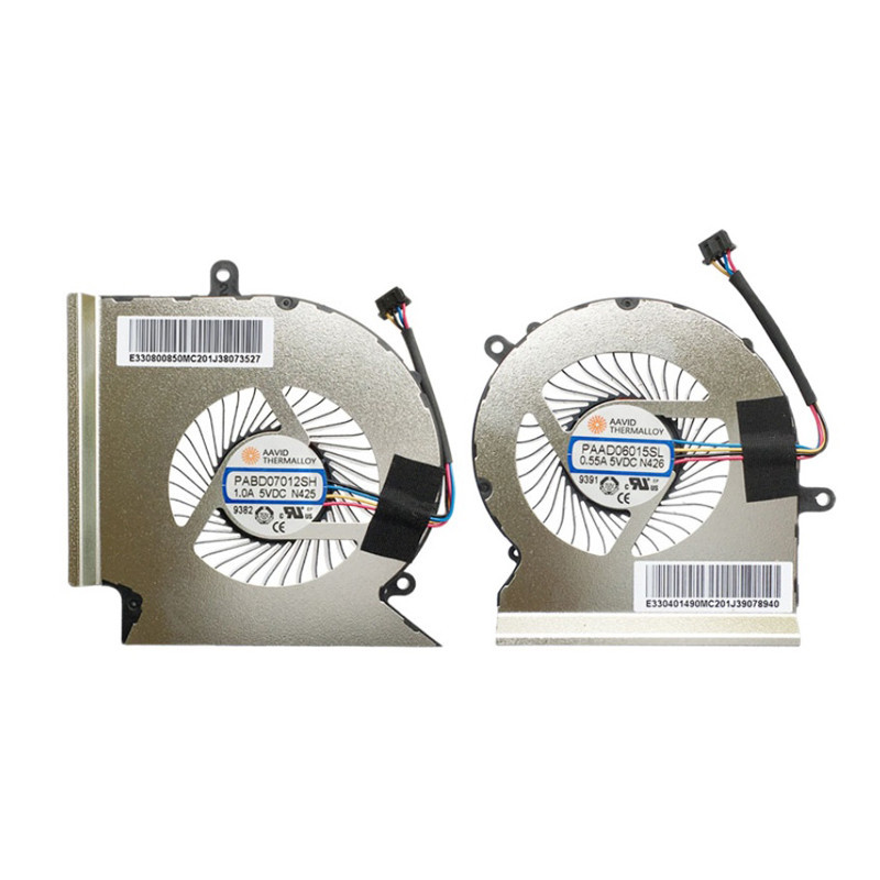 แล็ปท็อป CPU GPU พัดลมระบายความร้อนสําหรับ MSI GL65 GE65 GP65 WE65 Raider PABD07012SH 1.0A 5VDC N425 PAAD06015SL 0.55A 5VDC N426