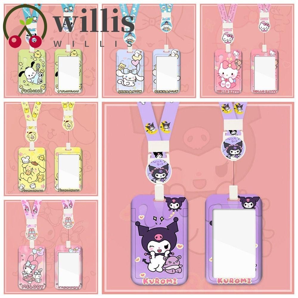 Willis ID Card Holder, Cinnamoroll My Melody Bus Cards Cover, Lanyard Retractable Protective Sleeve Neck Strap Card Badge Holder For Student