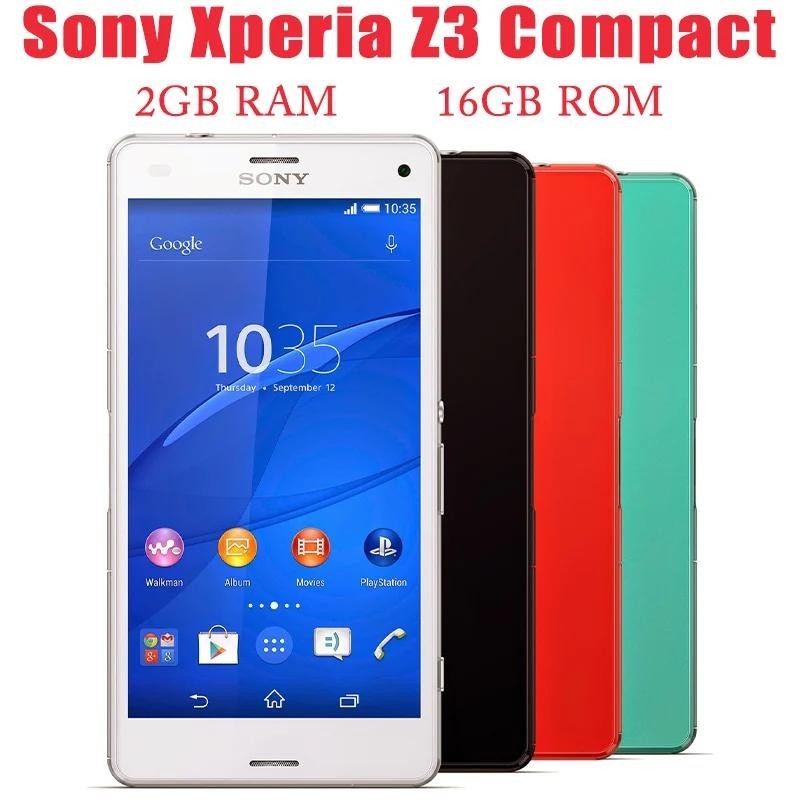 Sony Xperia Z3 ขนาดกะทัดรัด D5803 มือถือ Quad-Core 4.6 ' ' 2GB RAM 16GB ROM สมาร ์ ทโฟน LTE WIFI GPS สนับสนุน Play Store โทรศัพท ์ มือถือกล ้ องใช ้ 98 % ใหม ่