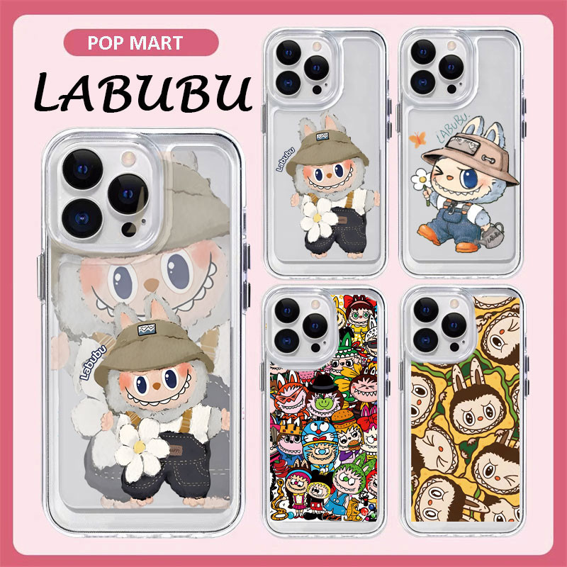 เคสโทรศัพท์มือถือ แบบใส ลายการ์ตูน labubu สําหรับiPhone 11 12 13 14 15 Pro Max PLUS 12 13 Mini XR X XS Max 8 7 6 PLUS