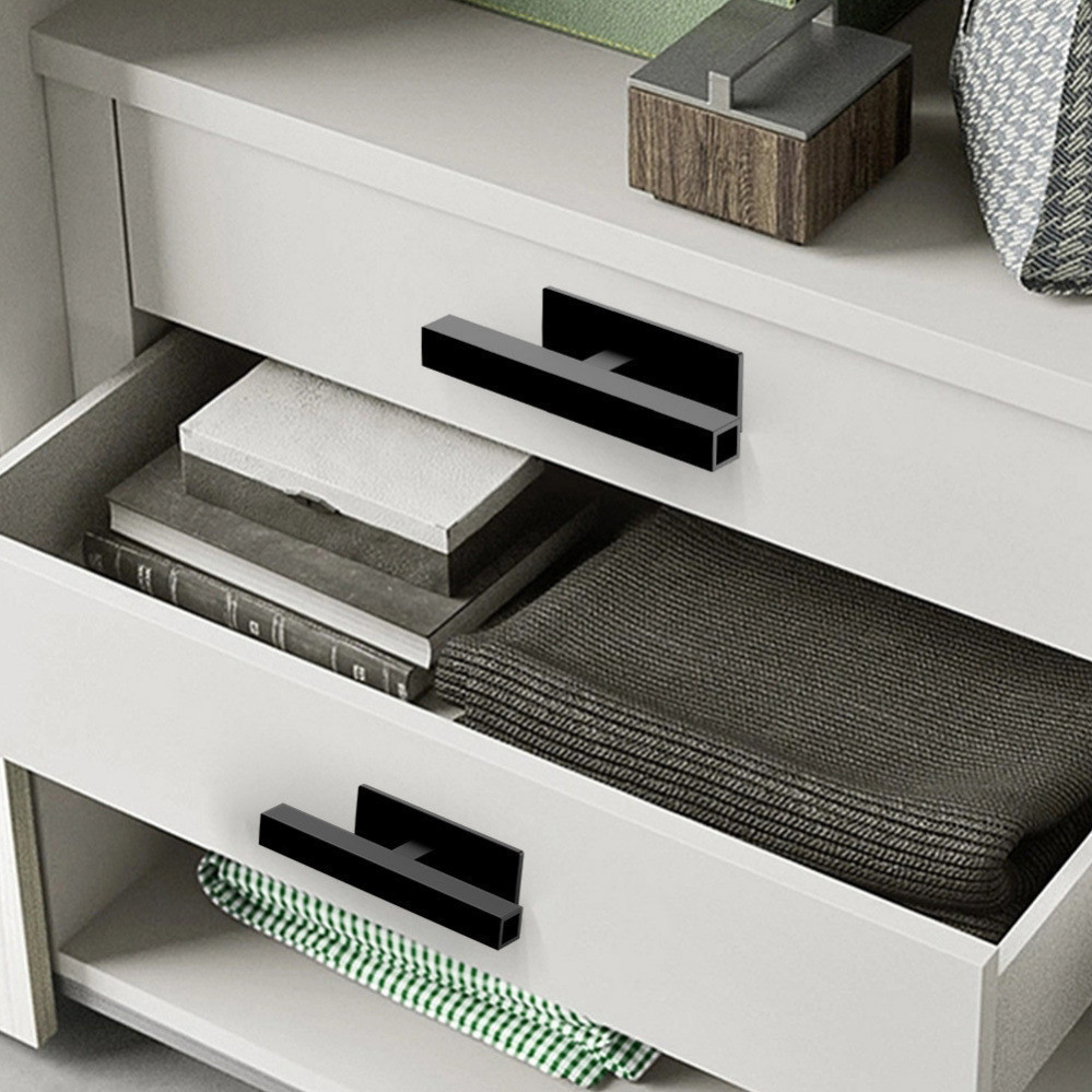 2 ชิ้น Self-Stick Instant Drawer Pull Helper - สําหรับหน้าต่าง ตู้เสื้อผ้า ตู้ - มือจับตู้ดึง - พลาสติก เจาะฟรี Self-Adhesive - มือจับประตูบานเลื่อน