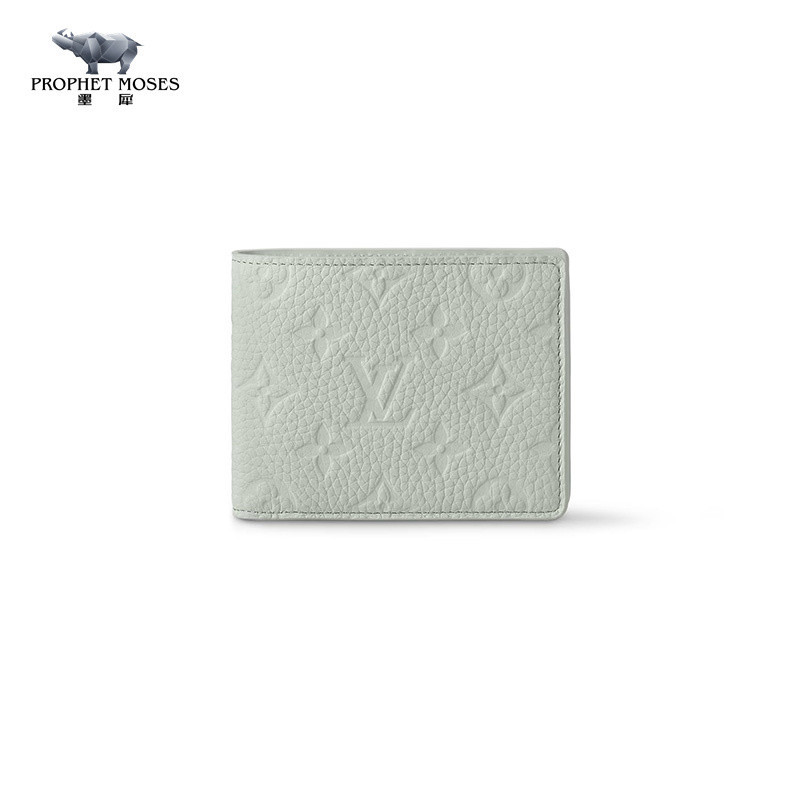 Moxi LV/Louis Vuitton 2023 New Men's Monogram Old Flower Embossed MULTIPLE Short Wallet M82562