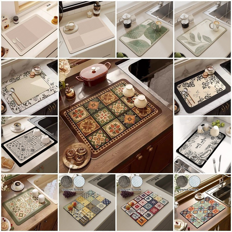 Creative Leaf แผ ่ นดูดซับห ้ องครัว Anti-slip Pads Vintage กาแฟเบาะตกแต ่ งบ ้ าน