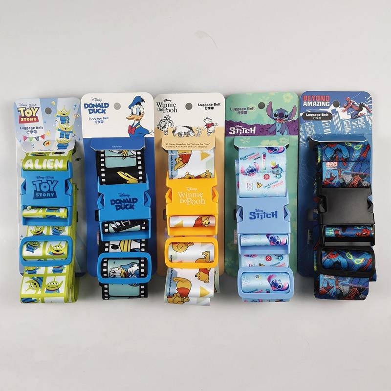 Disney Stitch Winnie The Pooh Donald Duck Chip & Dale Toy Story Spiderman Travel Luggage Strap Belt 177291