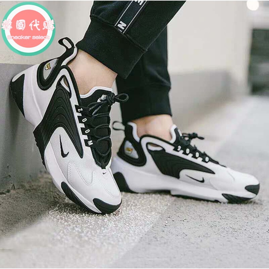 Nike ZOOM 2K Panda Color Matching Black White Retro Air Cushion Daddy Shoes