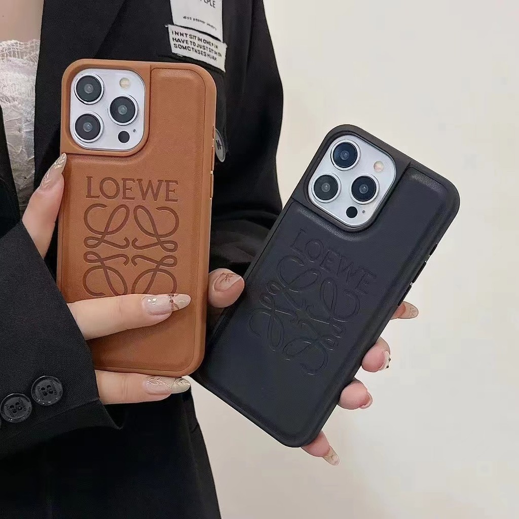 คุณภาพสูงหนังหรูหราพิมพ์โลโก้เคสโทรศัพท์สําหรับiphone 15promax 14 13 12 Soft case 14promax 13pro Drop Proofรวมทุกอย่าง 12pro 12Promaxเคสโทรศัพท์