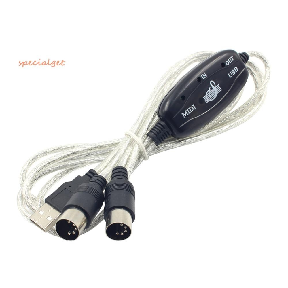 ใหม ่ สายสัญญาณเสียงคีย ์ บอร ์ ด PC USB MIDI Cable Converter PC to Music Keyboard Cord USB IN-OUT MIDI Interface Adapter Cable [specialget.th ]