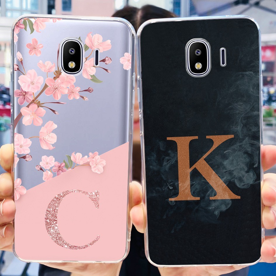 สําหรับ Samsung Galaxy J4 2018 กรณี SM-J400F SM-J400G นุ ่ มน ่ ารักตัวอักษรดอกไม ้ กันชนโปร ่ งใสสําหรับ Samsung J4 ปลอก